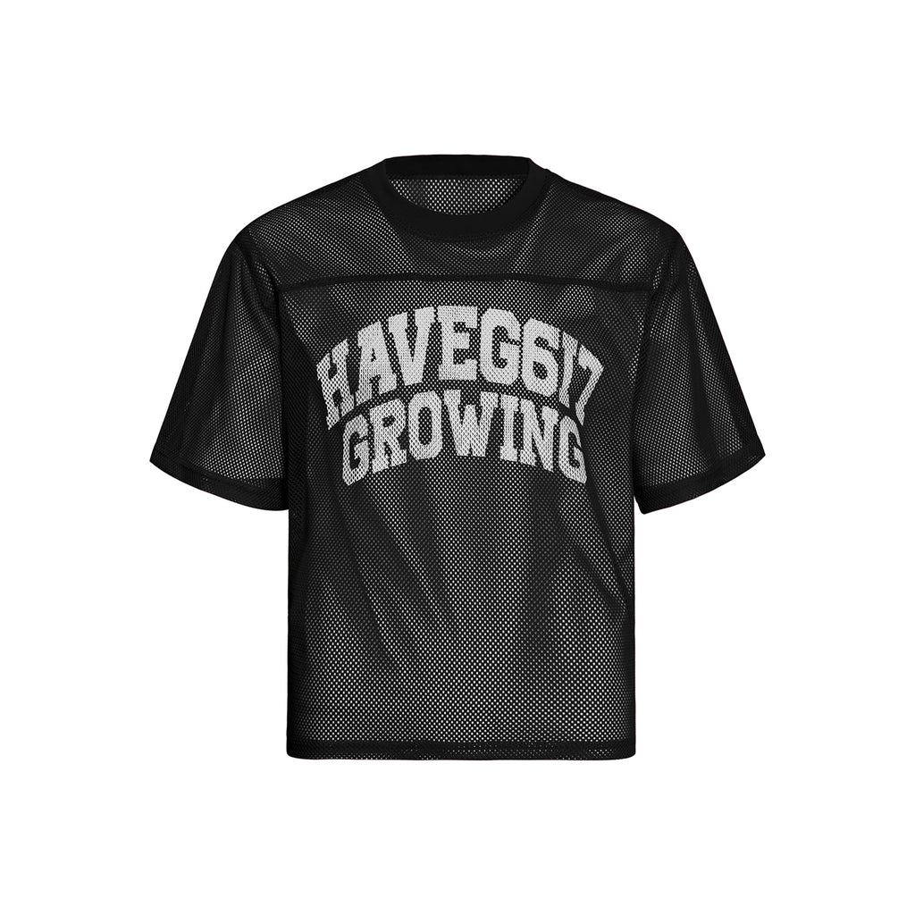 MT99 Letter Printed Logo Hollow Mesh Tee