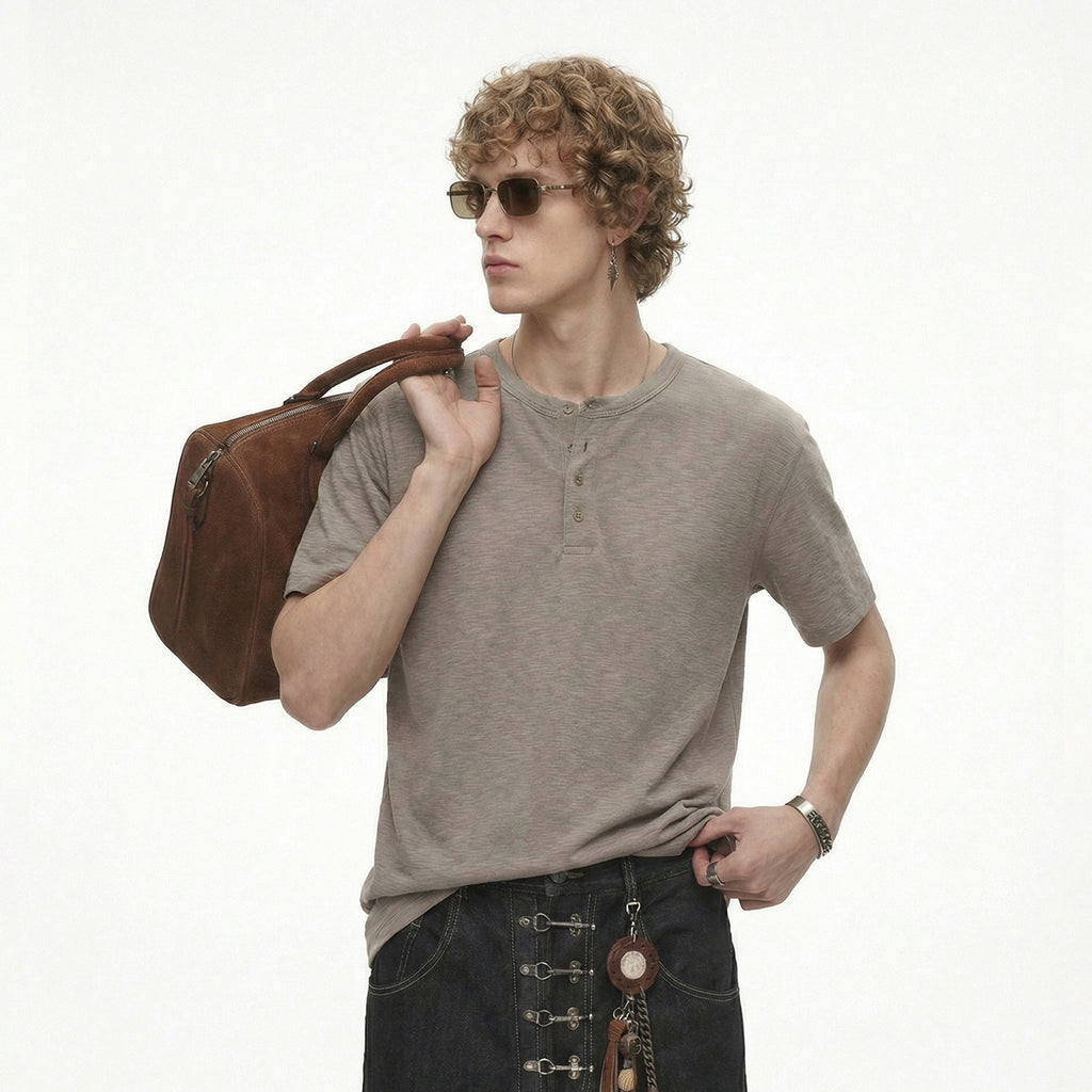 Inflation Old Money Henry Collar Short Sleeve T-Shirt