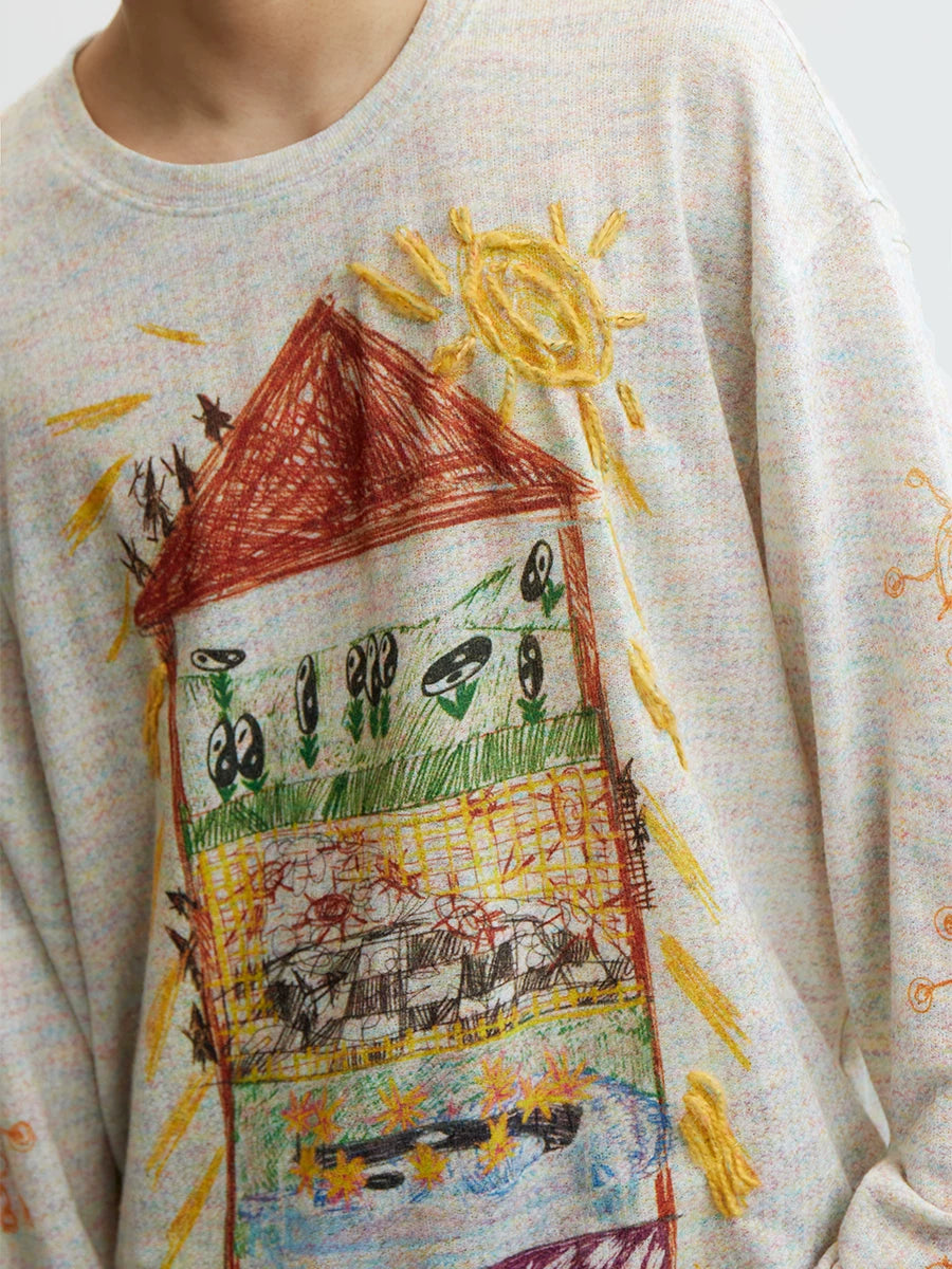 CONP Lead Graffiti Sun House Loose Long Sleeves