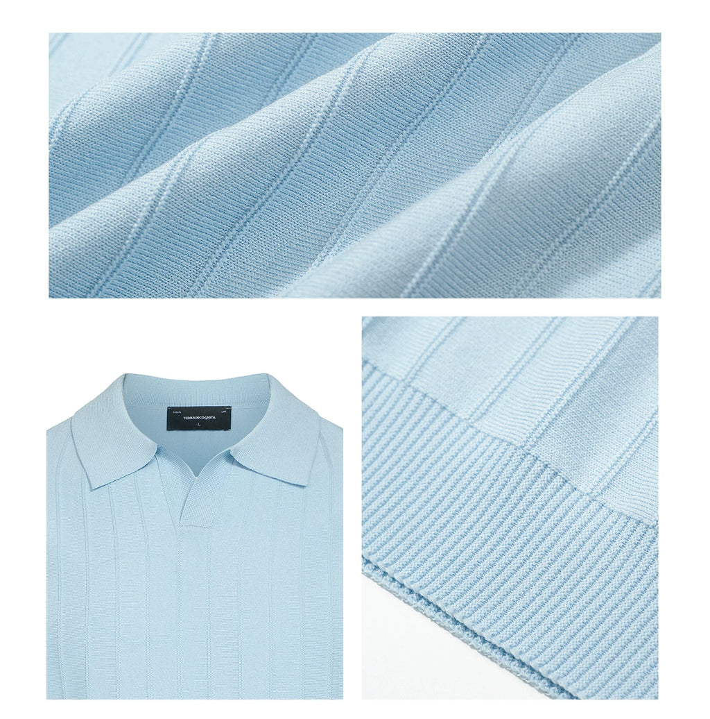 TERRAINCOGNITA Knitted Short and Wide POLO Shirt