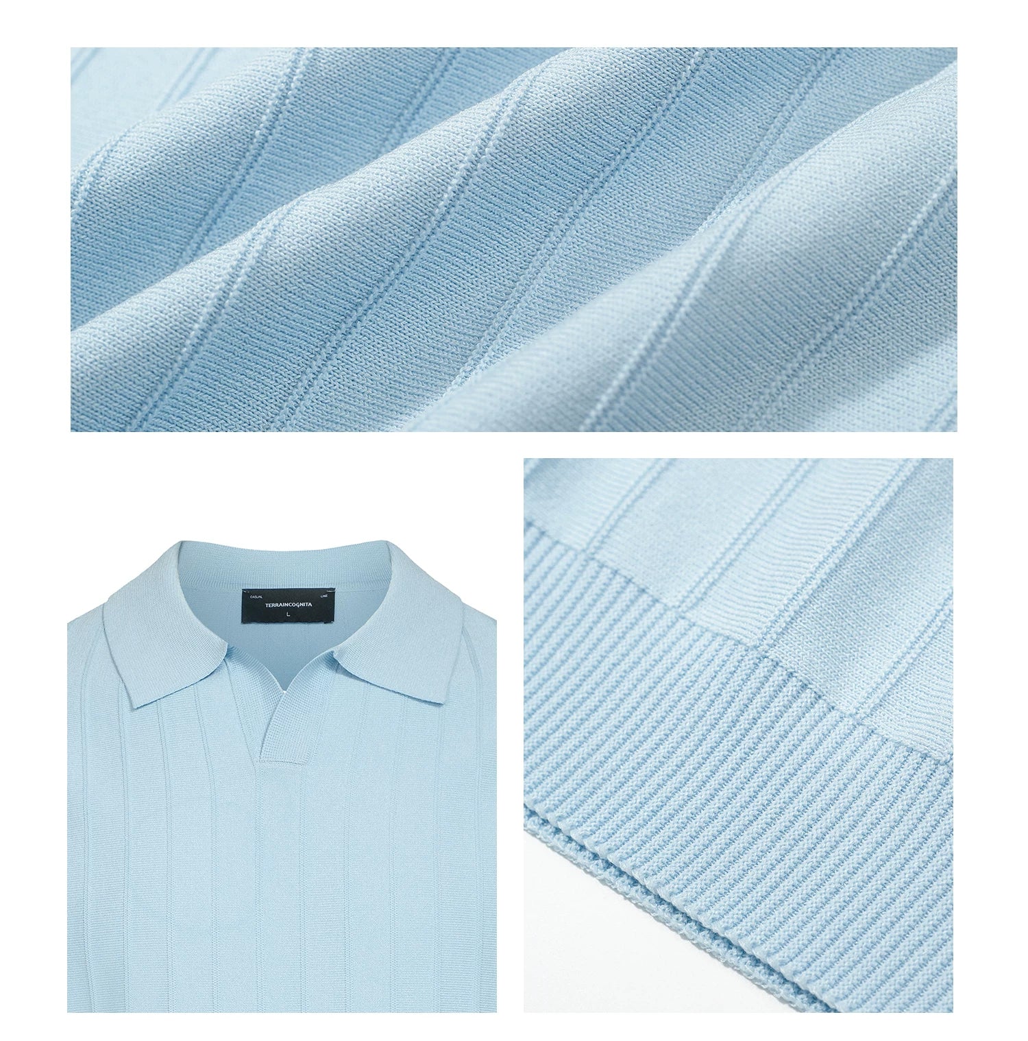 TERRAINCOGNITA Knitted Short and Wide POLO Shirt
