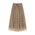 KANO Double Ruffle Edge Mesh Skirt