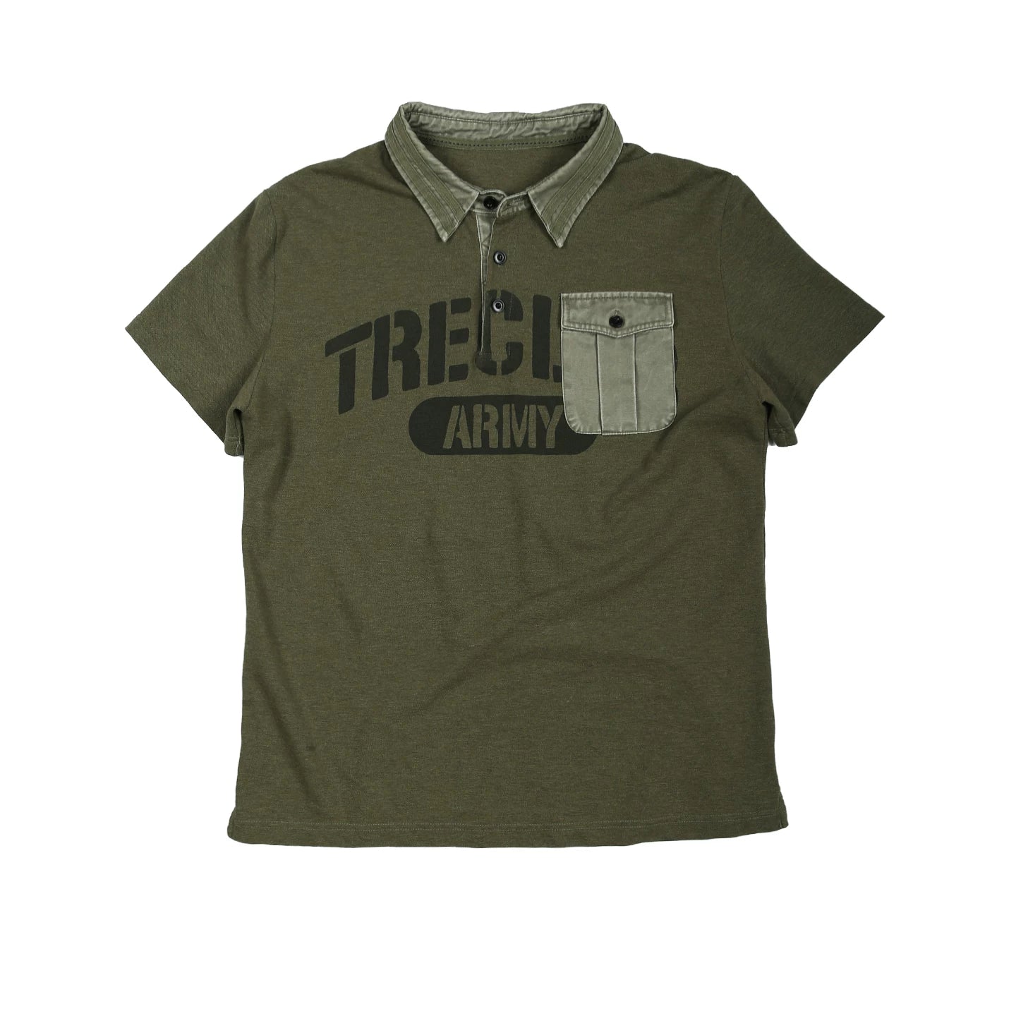 TRECLUB Vintage Polo Collar Casual Tee