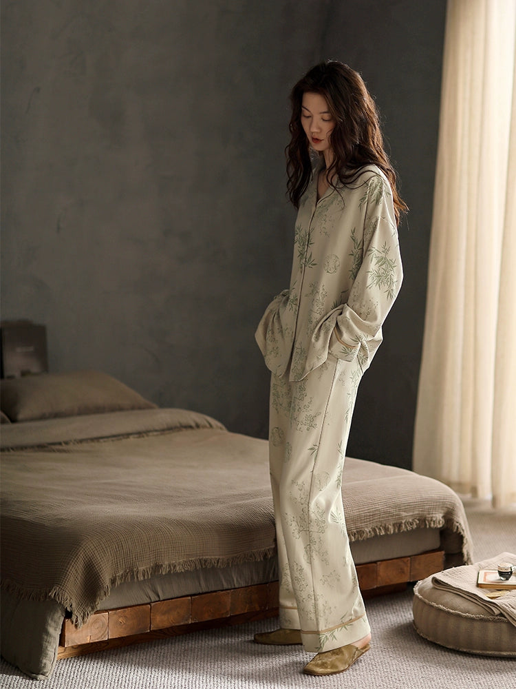 Yuenai New Chinese Long-sleeved Loungewear Pajamas