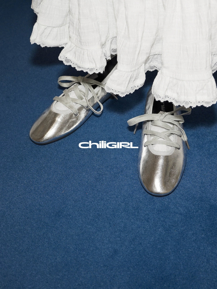 CHILIGIRL Shallow Lace-up Flats