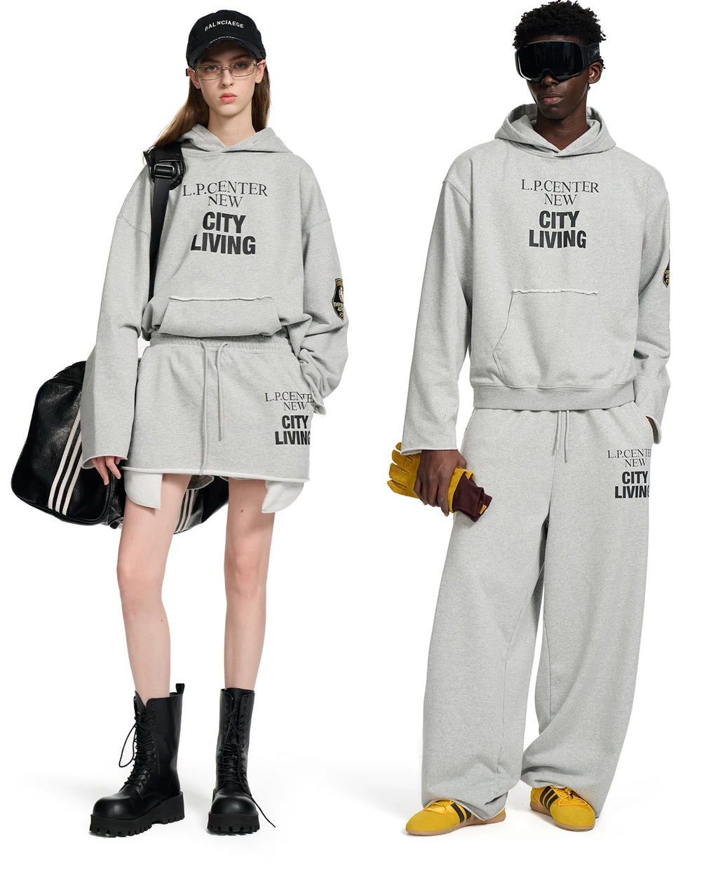 Loopsoon Letter Badge Print Design Series Sweater/sweatpants/culottes