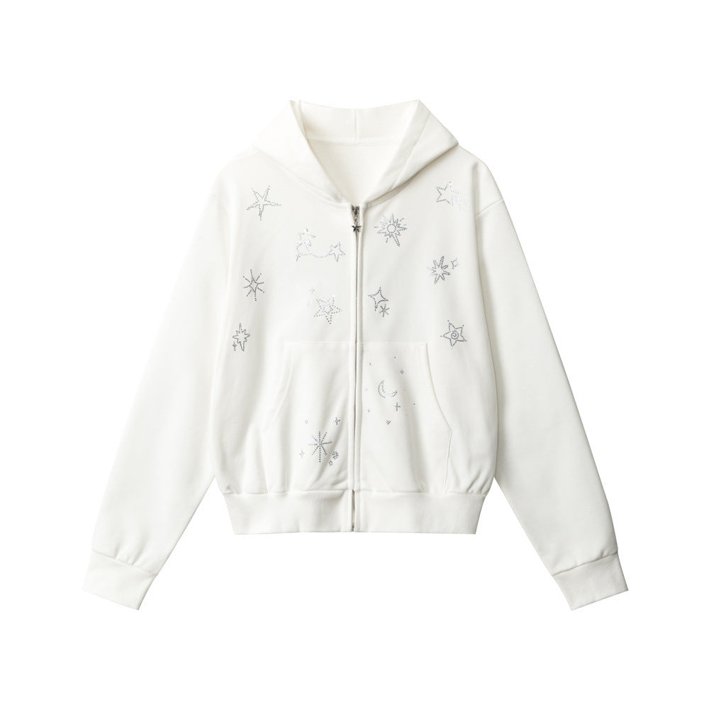 Nariele Hot Diamond Cardigan Zip Hooded Sweater