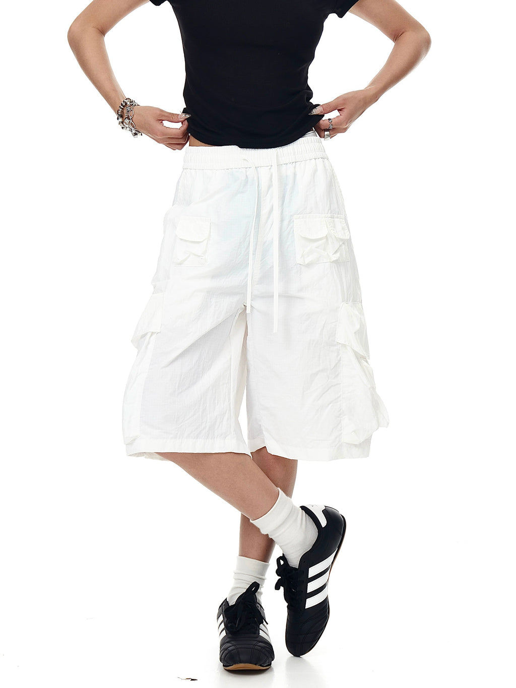 BLACKLISTS Quick-drying Multi-pocket Loose-fitting Five-point Pants