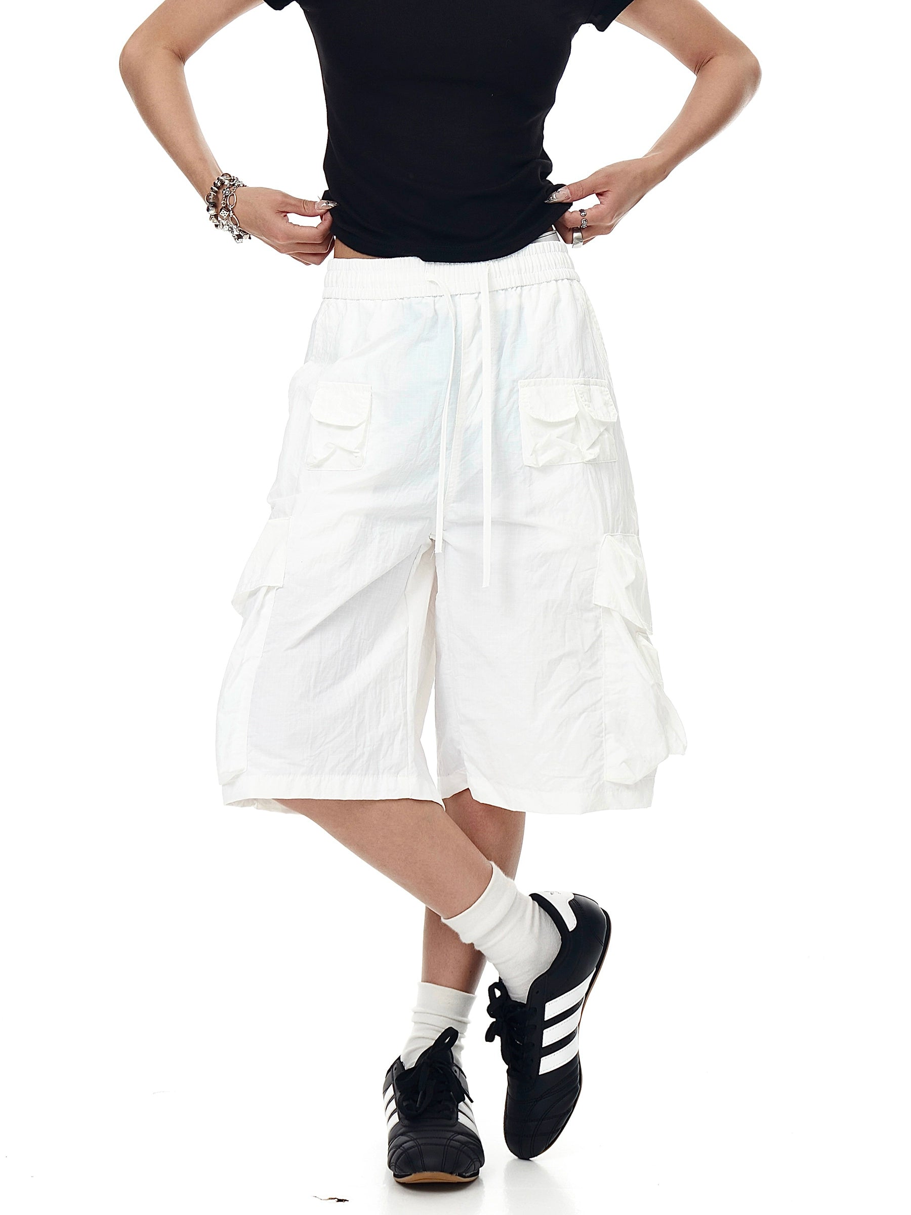 BLACKLISTS Quick-drying Multi-pocket Loose-fitting Five-point Pants