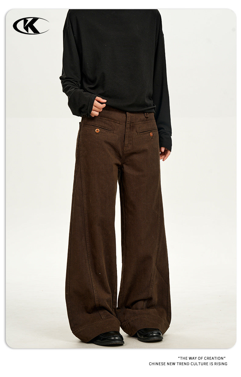 11KN Vintage Loose Wide Leg Straight Casual Pants