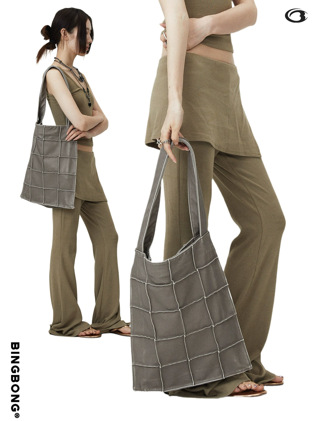 BINGBONG Single Shoulder Retro Portable Large Capacity Tote Bag