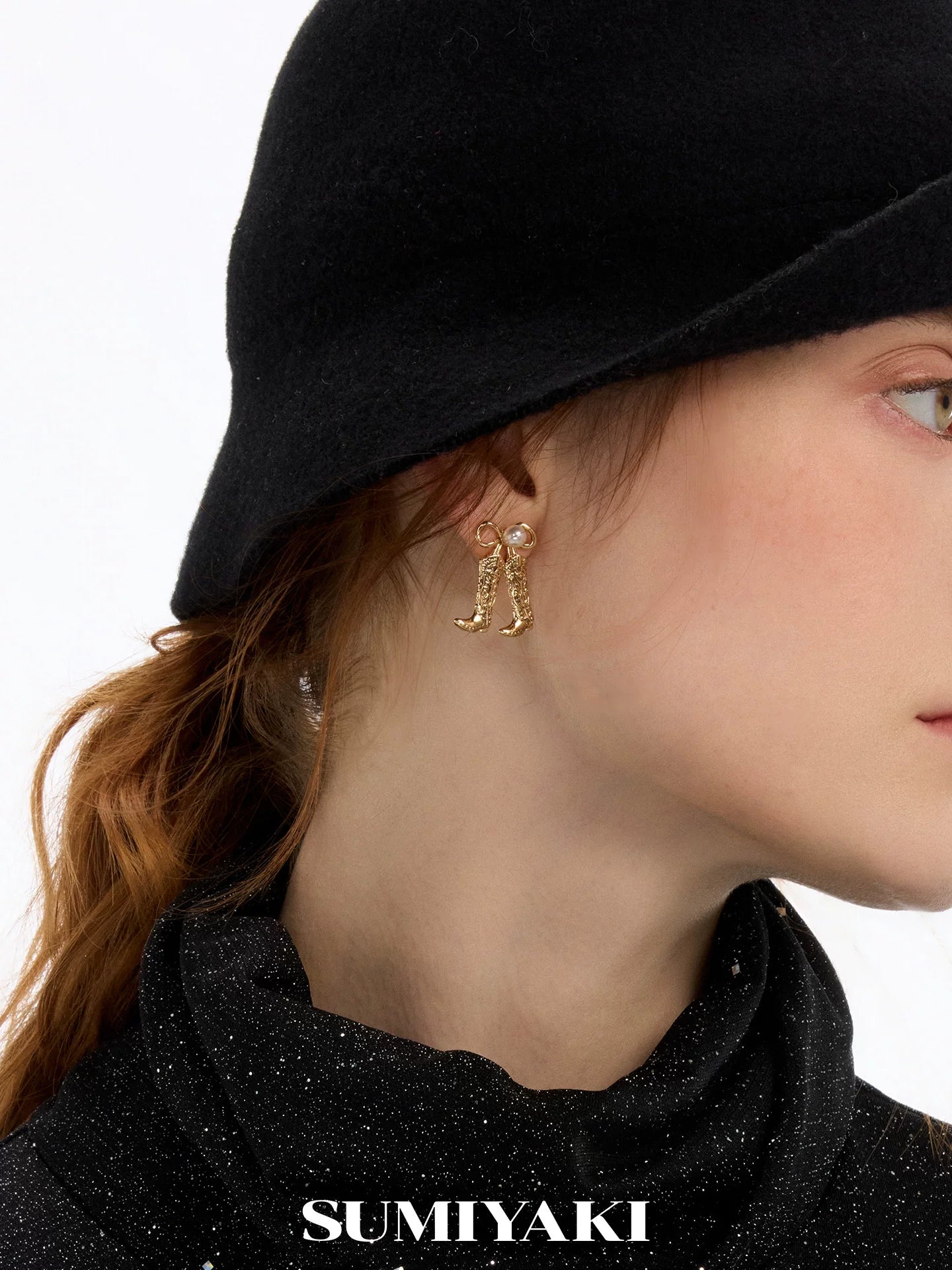 SUMIYAKI Vintage Butterfly Pearl Earrings