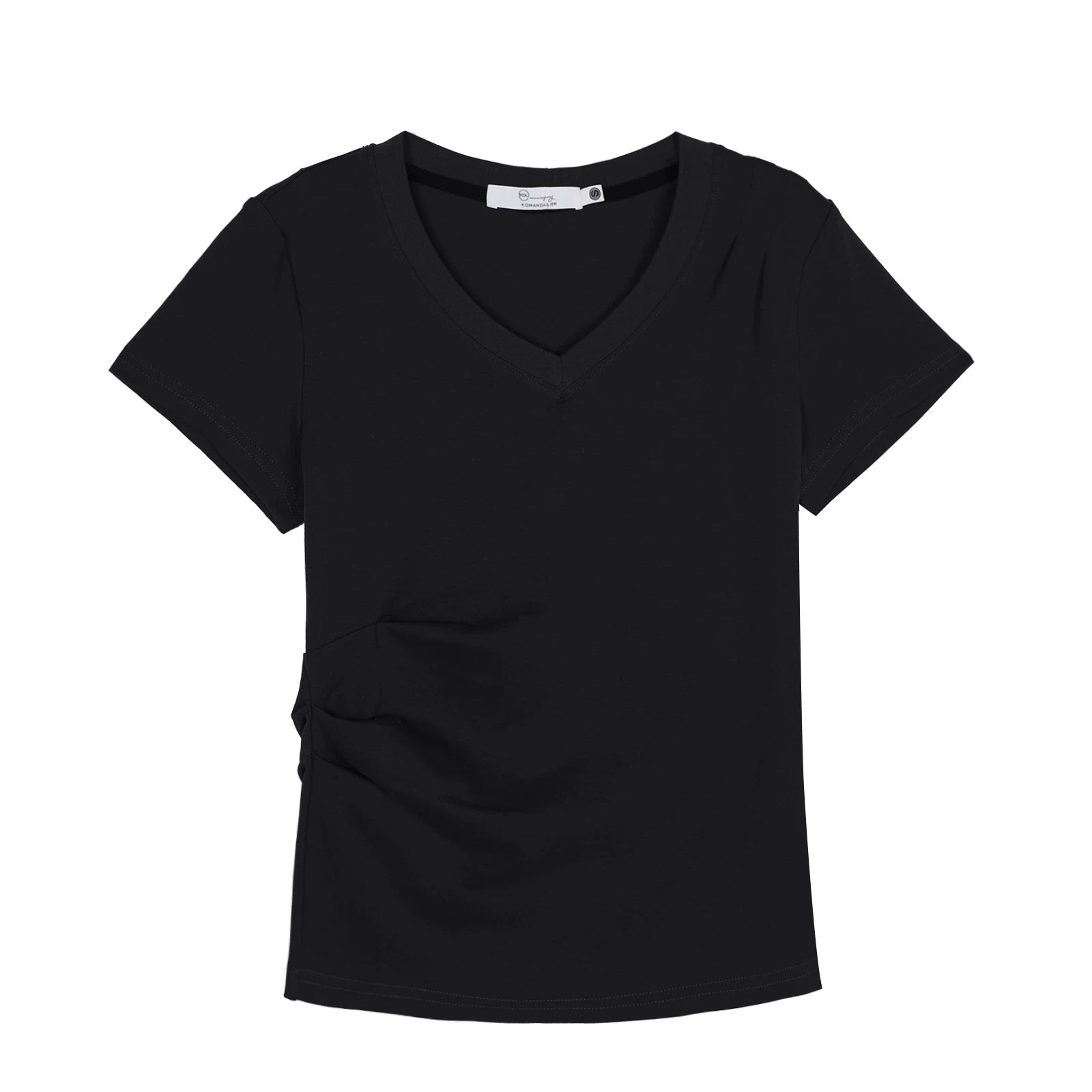 XUJING Crew Neck Shoulder Versatile Skinny Tee