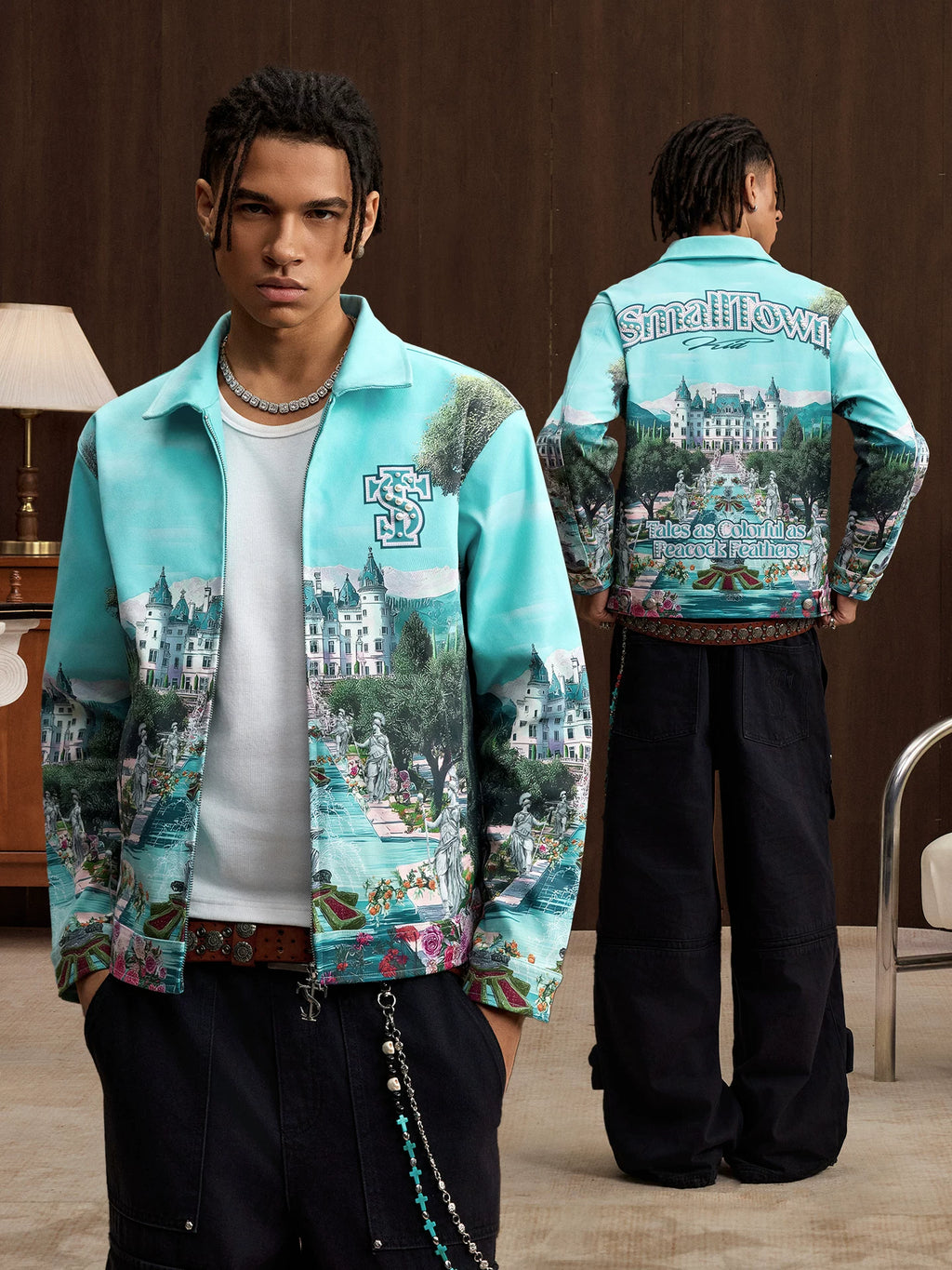 STK Castle Print Loose Coat