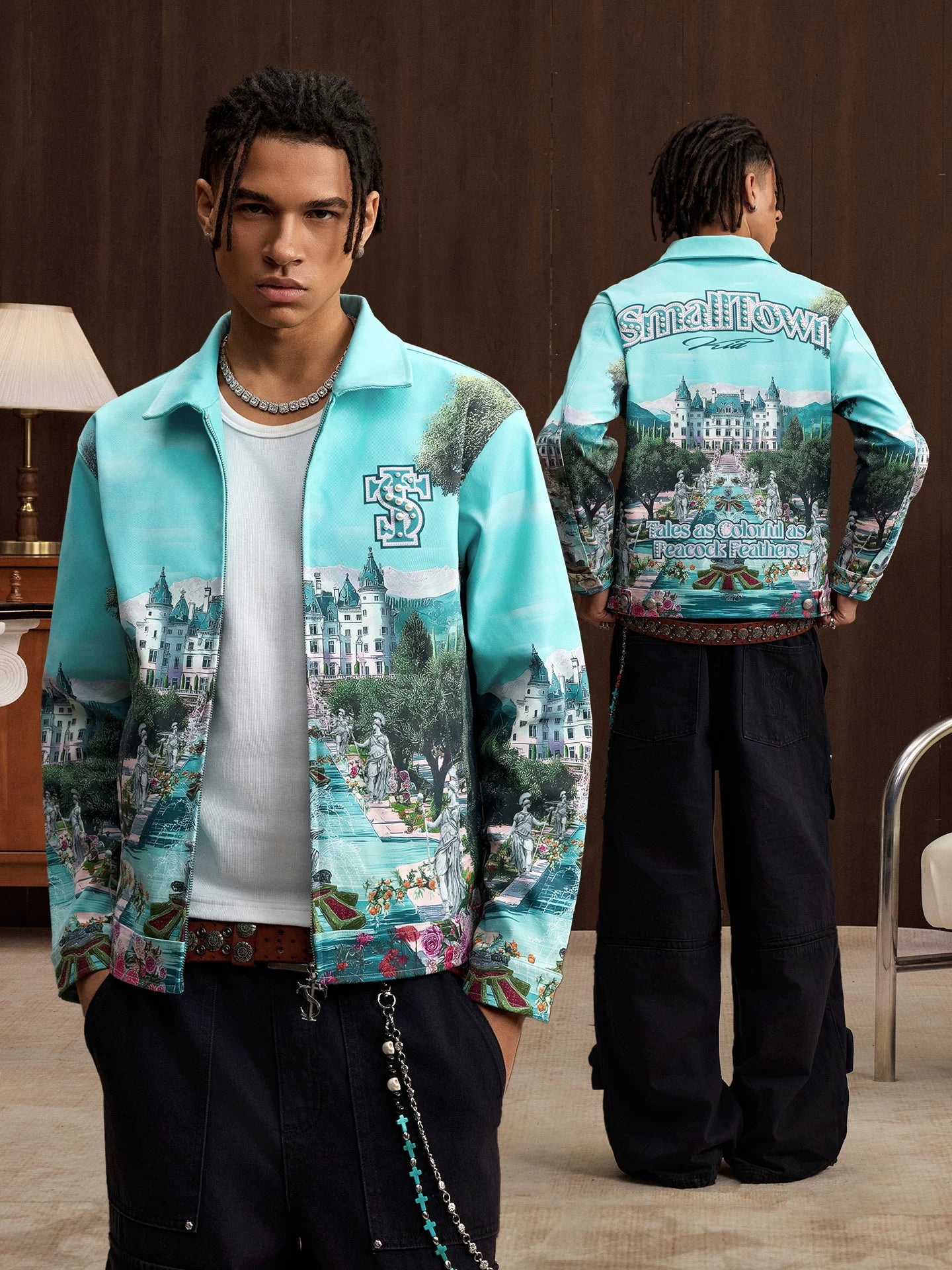 STK Castle Print Loose Coat