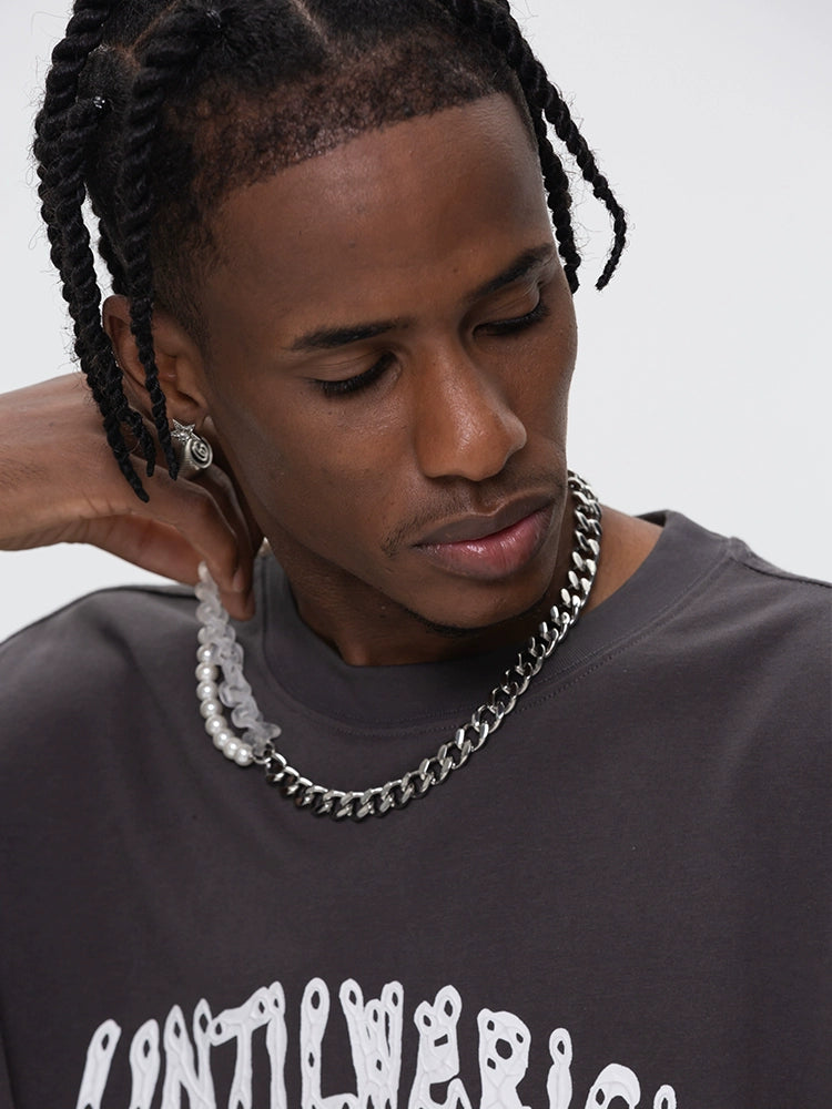 UNTILWERICH Street Pearl Titanium Steel Necklace