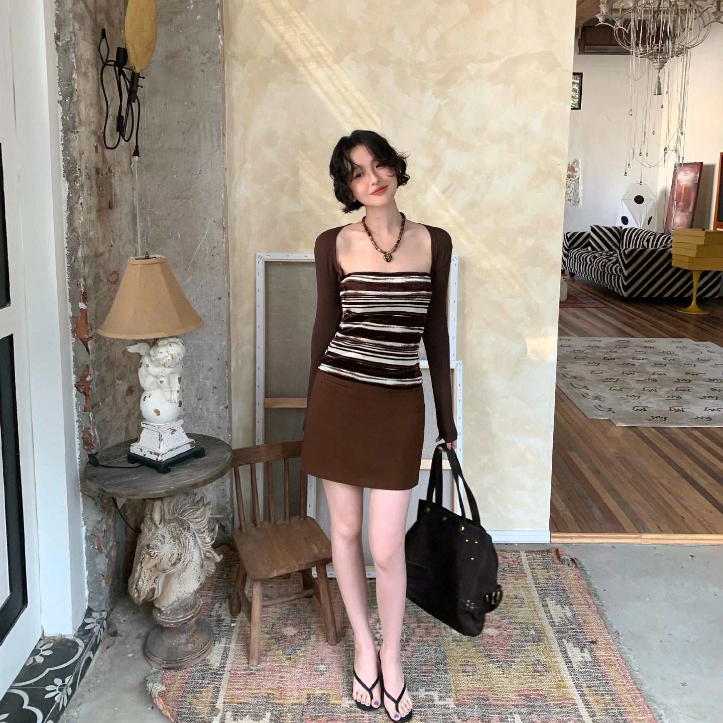 KELIFAN Retro Simple Suit Skirt