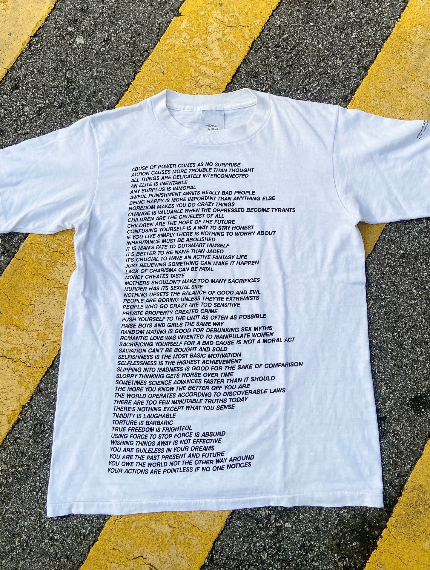 Wang Youbing English Slogan Loose Tee