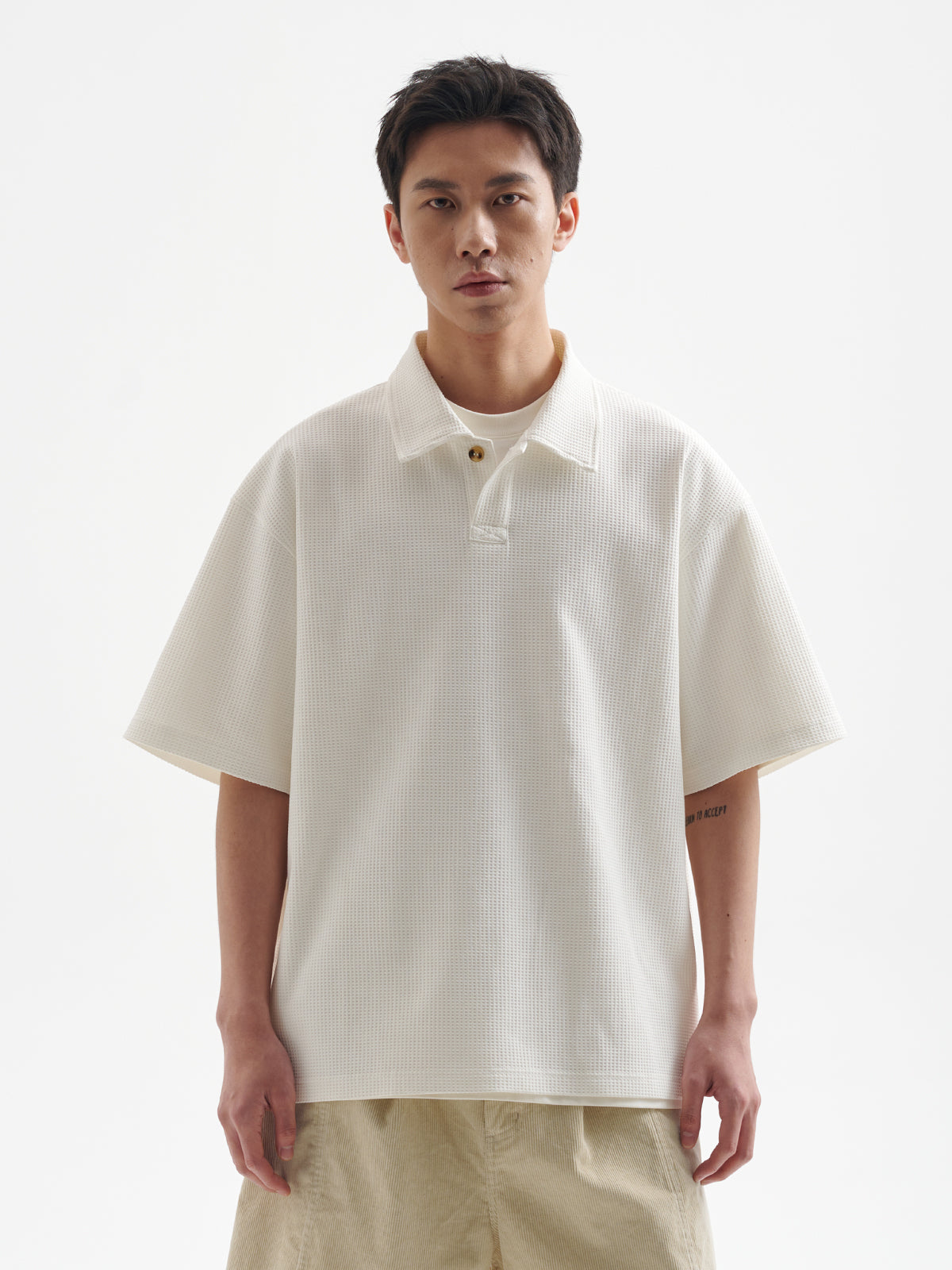 BUTTBILL 25SS Vintage commuter solotex waffle polo shirt