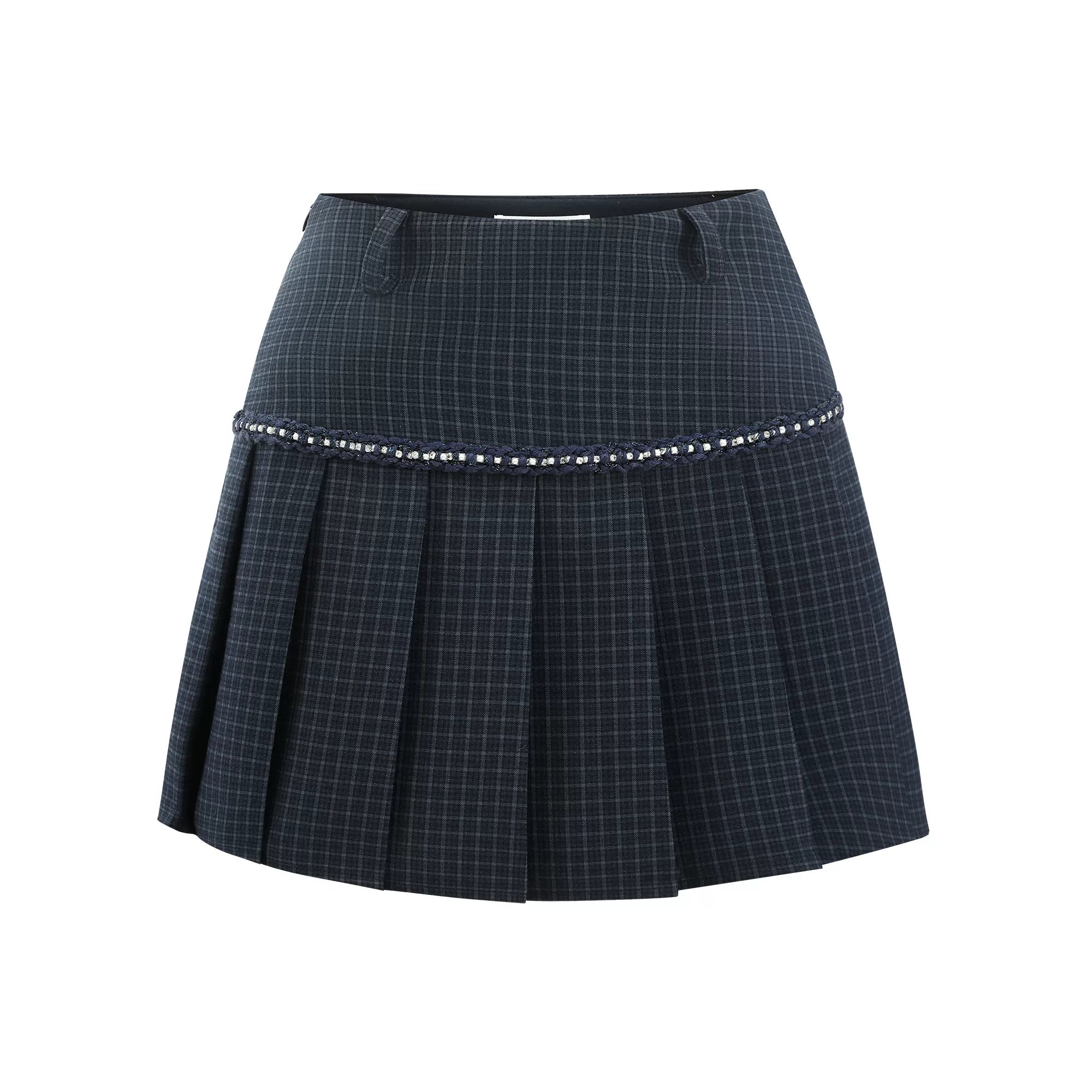 Barb Chill Slim-fit Cardigan Pleated Skirt Plaid Set