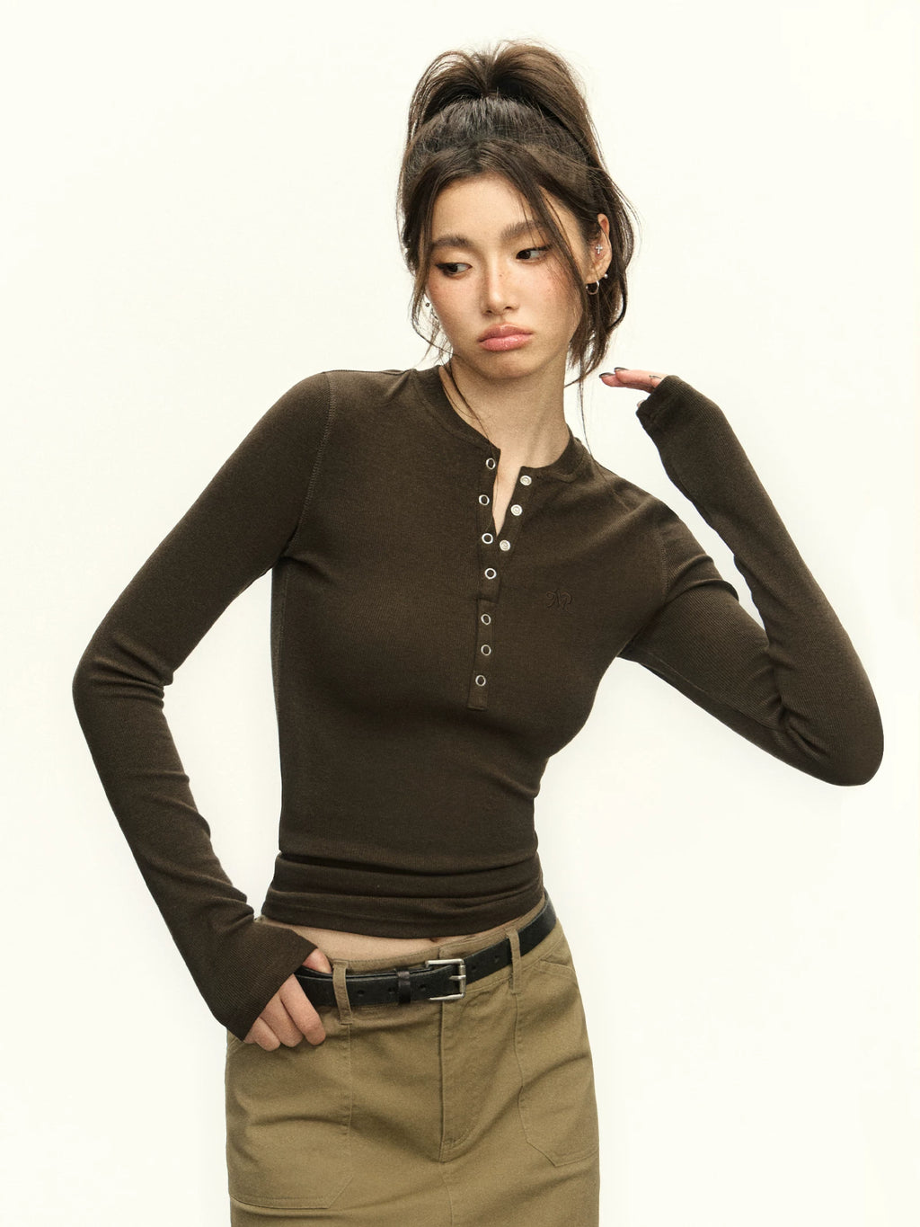 Ariseism Henry Collar Versatile Slim Sleeve