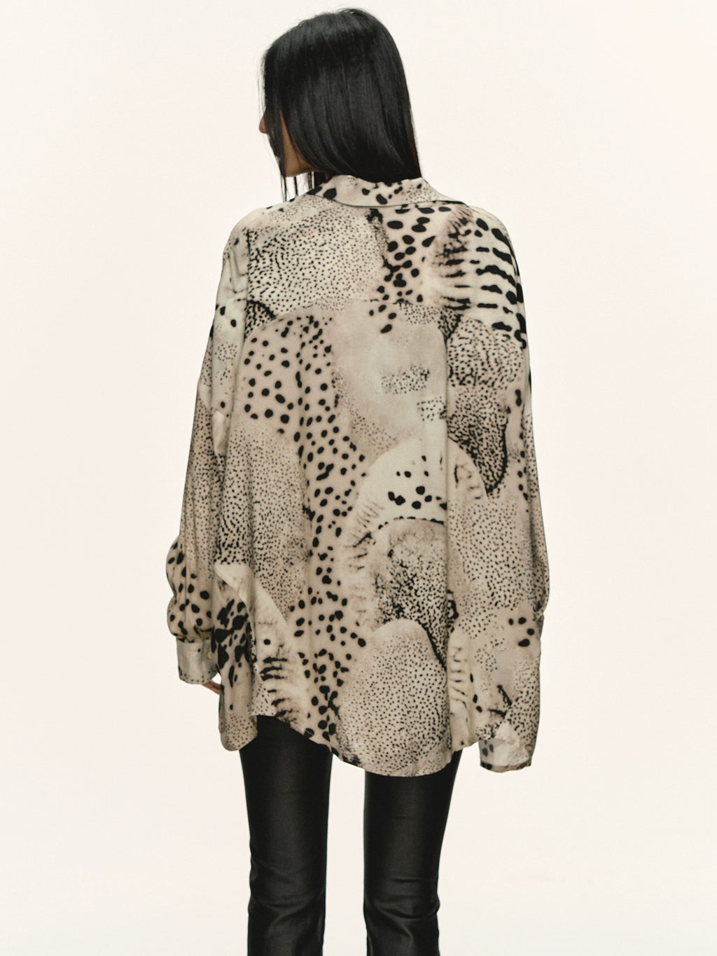 Anna Aneae Leopard Print Long Sleeve Shirt