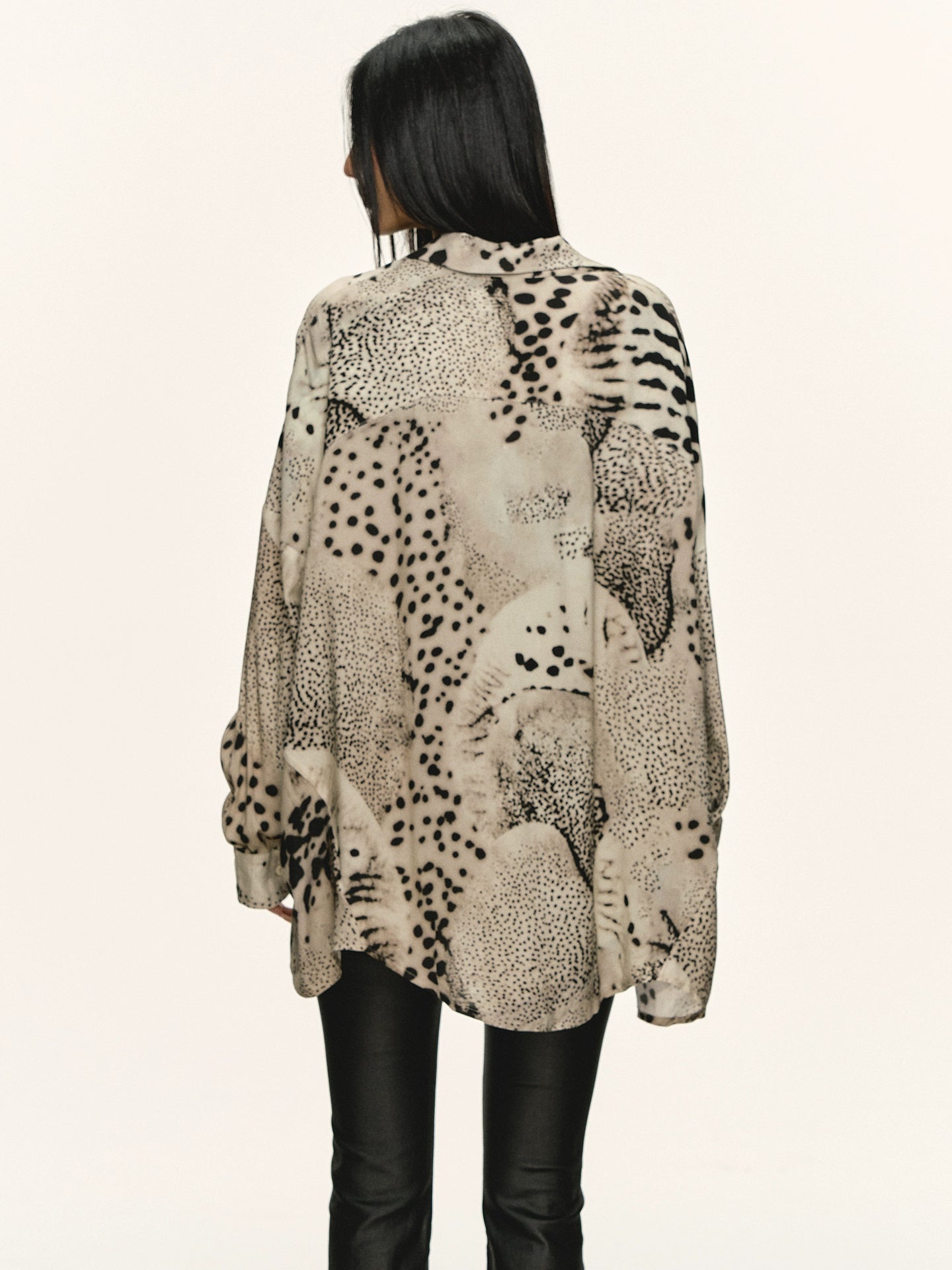 Anna Aneae Leopard Print Long Sleeve Shirt