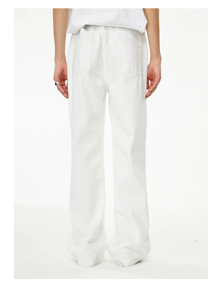 FUNKYFUN V-Seam High-Waist Straight-Leg Jeans
