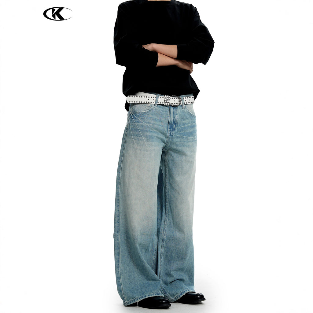 11KN Retro Gradual Change Loose Versatile Jeans