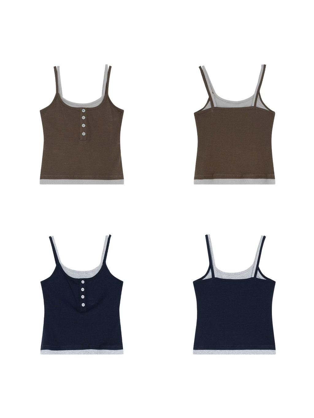 Loopsoon Fake Two-piece Versatile Contrasting Edge Suspenders