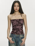 Anna Aneae Tube Top Rose Print Vest