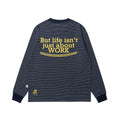 BENT IDEA Letter Print Pinstripe Loose Long Sleeves