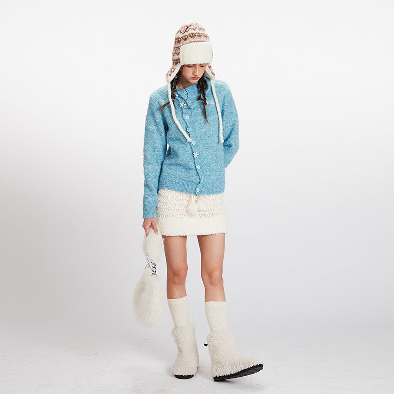 Nariele Turtleneck Soft Waxy Sweater Jacket