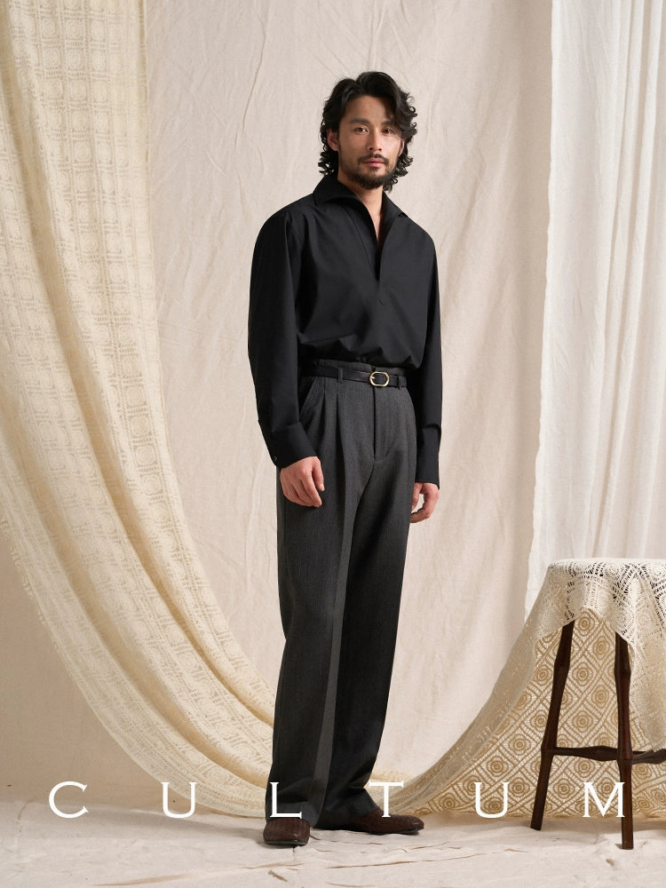 CULTUM Semi-open One-piece Collar Casual Shirt