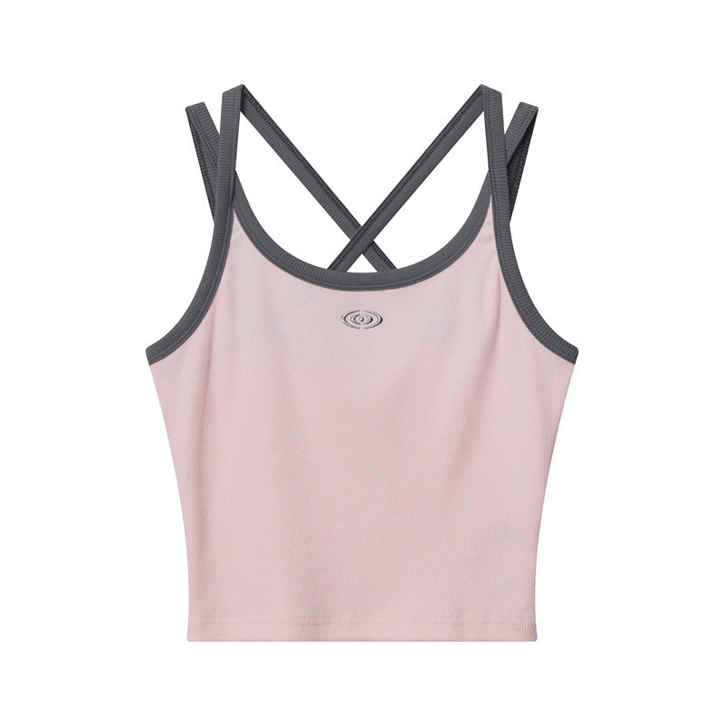 Nariele Vintage Embroidered Suspender Tank Top
