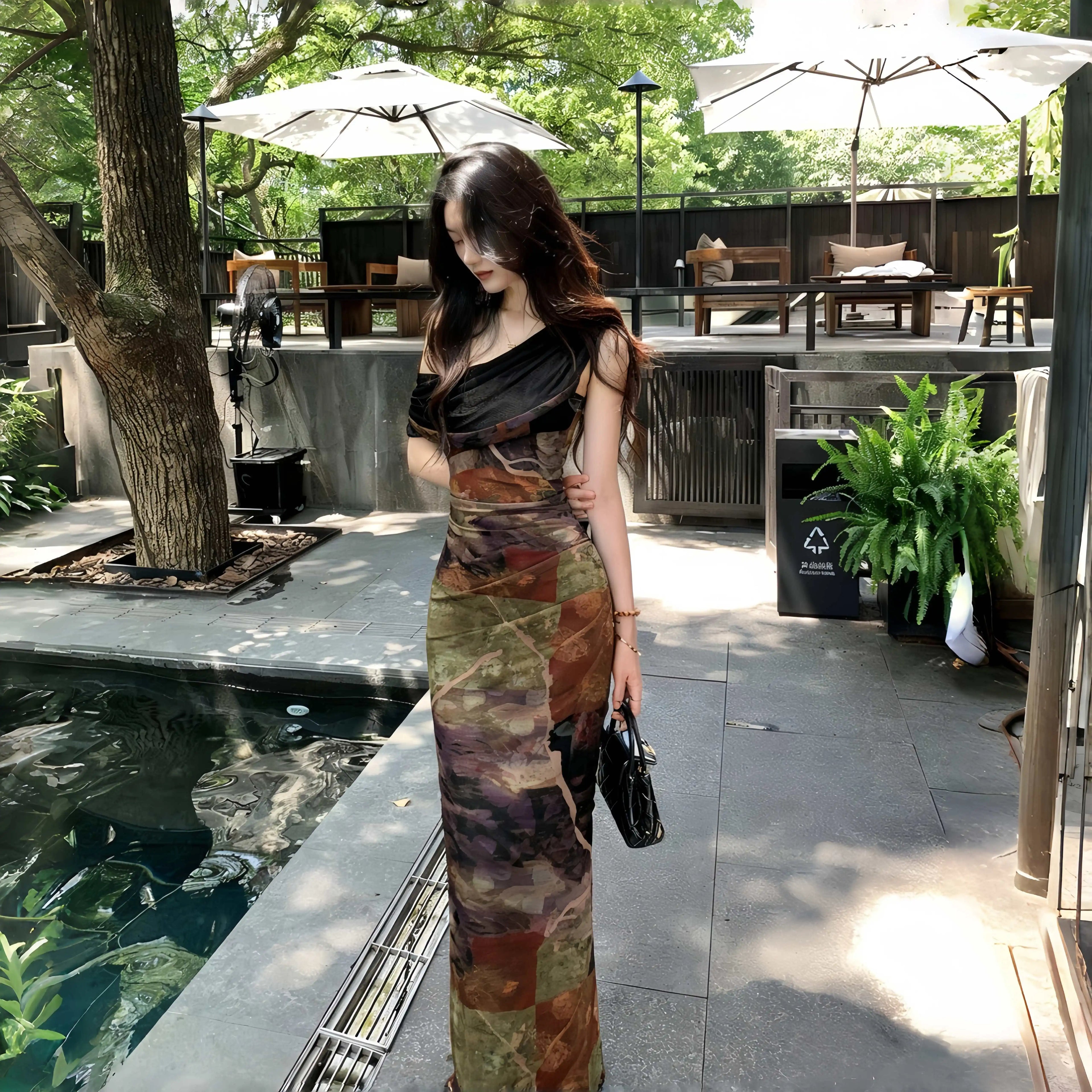 INSTUNNING One-word Shoulder Slim-fit Dress