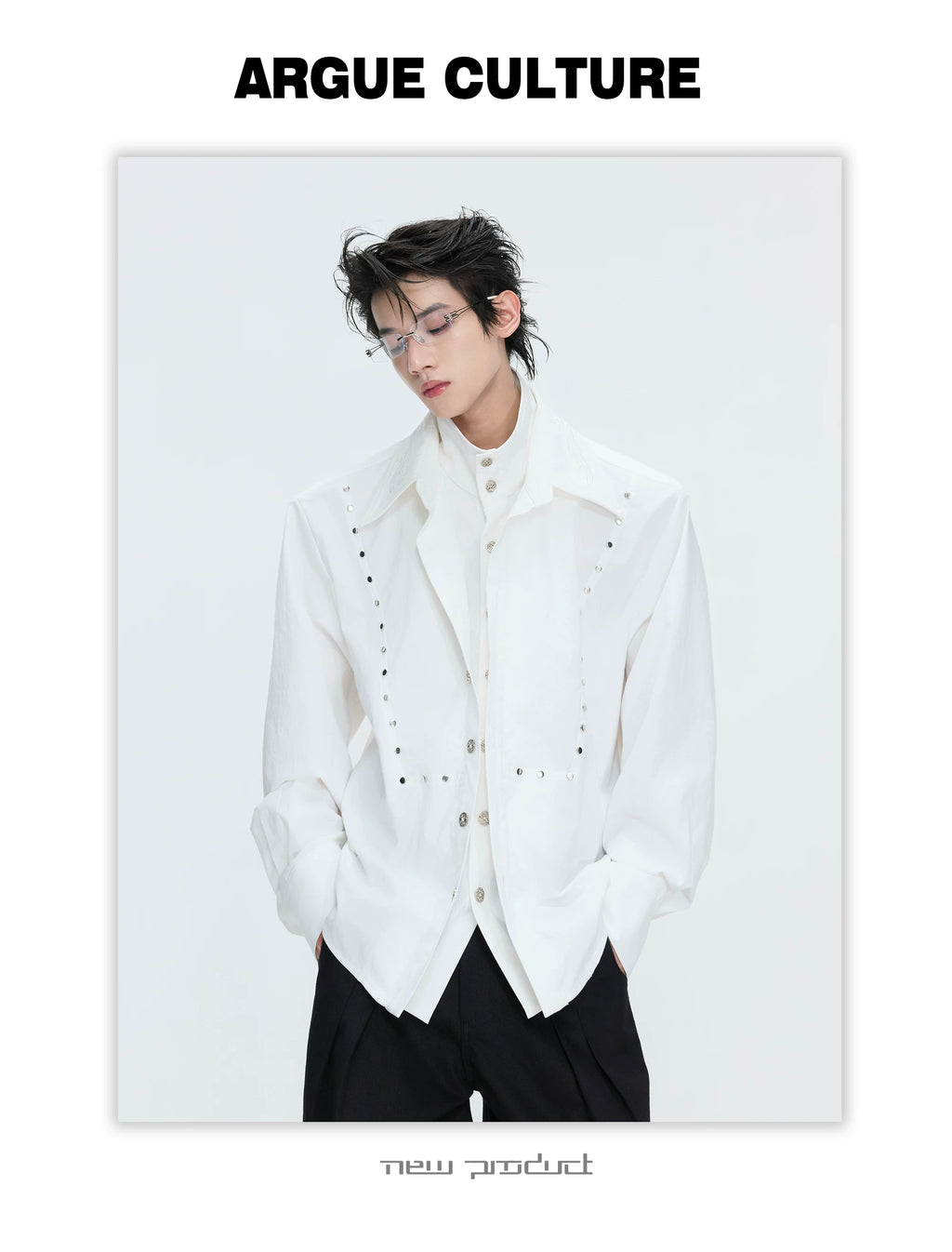 ArguECulturE Embroidered Fake Two-piece Shirt
