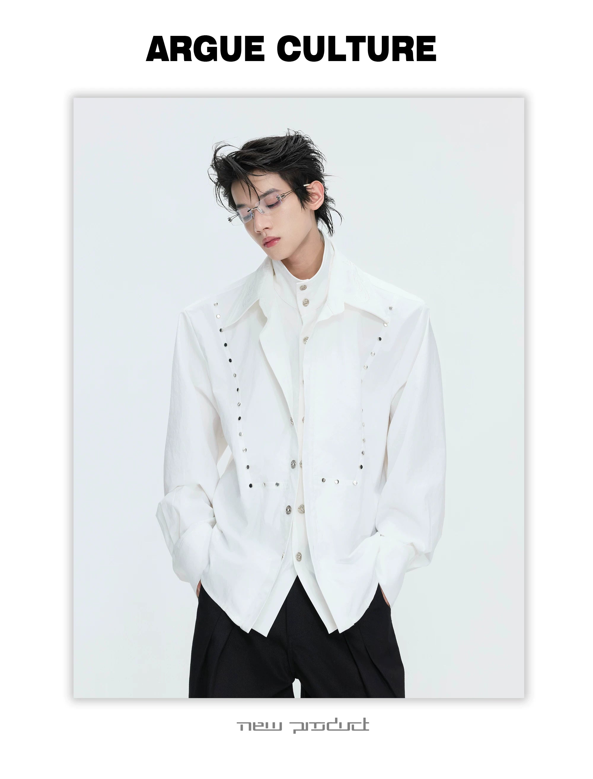 ArguECulturE Embroidered Fake Two-piece Shirt