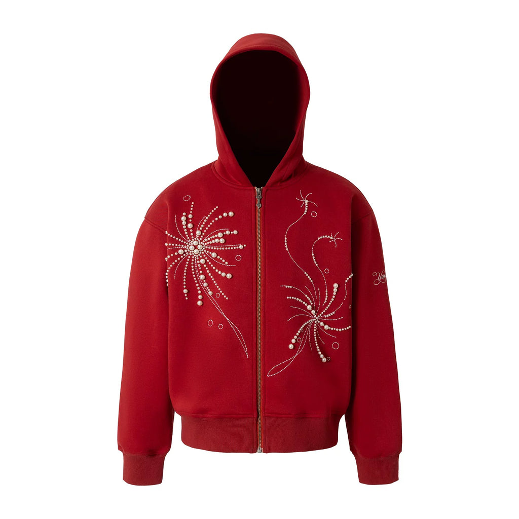 YADcrew Fireworks Pearl Embroidered Hooded Jacket
