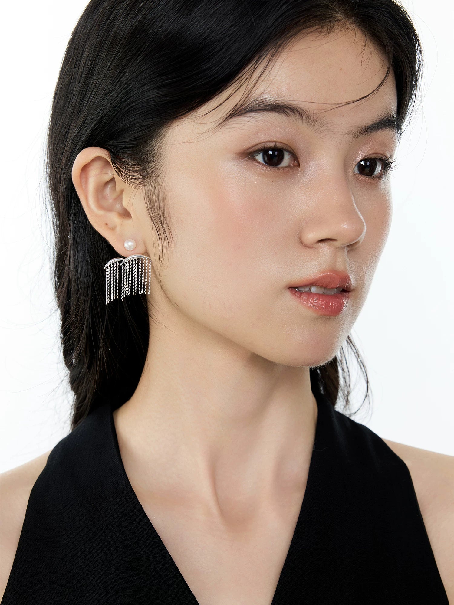 NO SOLUTION Vintage Pearl Tassel Earrings