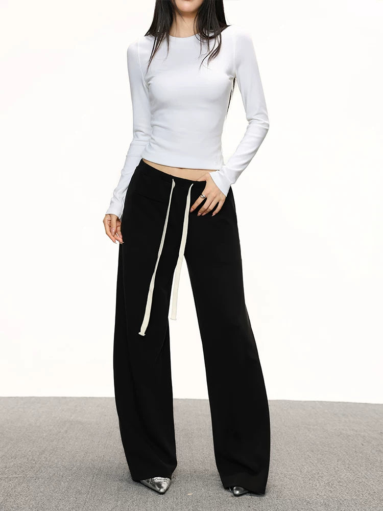 Cherry melody Vintage High Waist Wide Leg Casual Pants