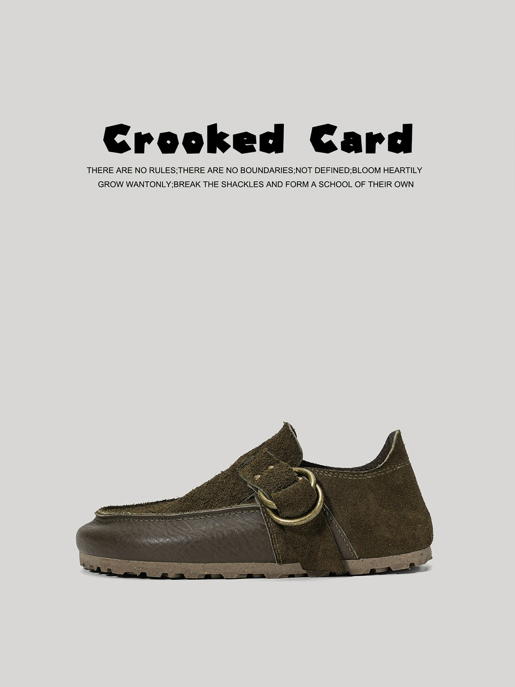 CrookedCard One-pedal Casual Leather Shoes, Bison Leather Birkenstocks