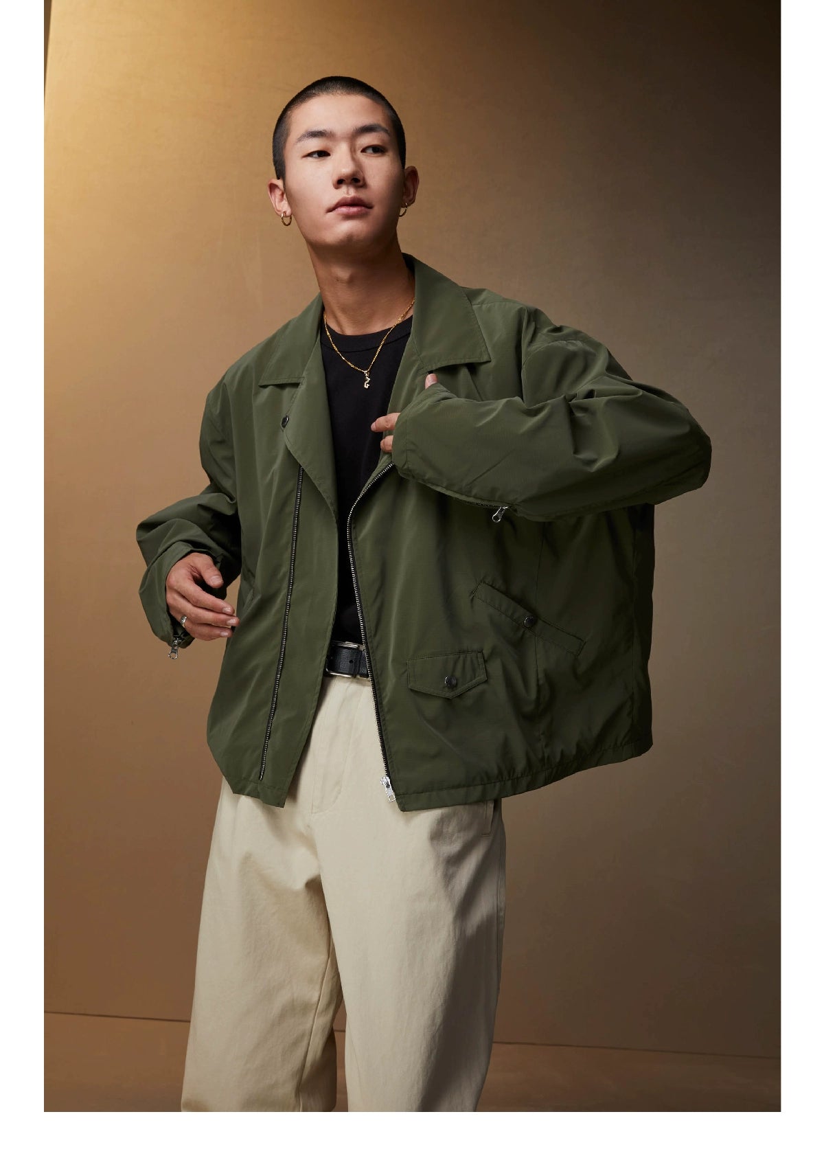 SUPERTOFU Diagonal Zip Lapel Trench Coat