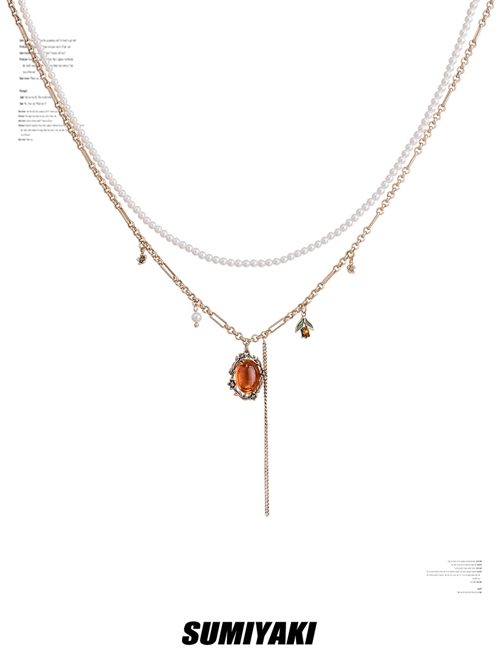 SUMIYAKI Vintage Embossed Honey Necklace