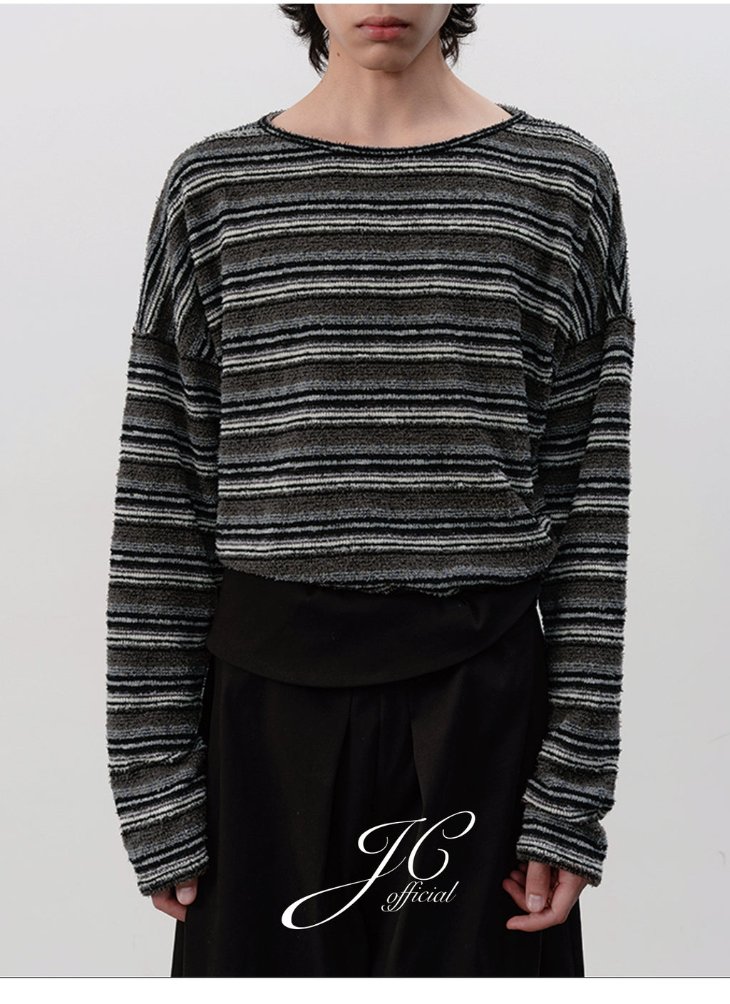 JCAESAR Striped Woolen Shoulder Length Sleeve