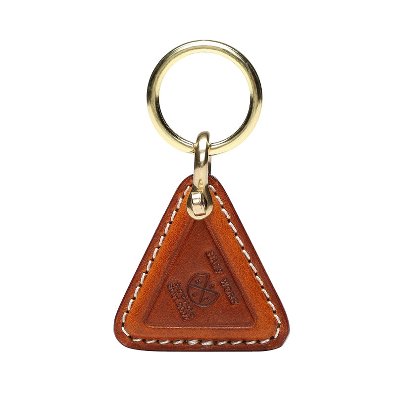 HALF WORK handmade keychain pendant pure copper car motorcycle keychain cowhide pendant exquisite leather