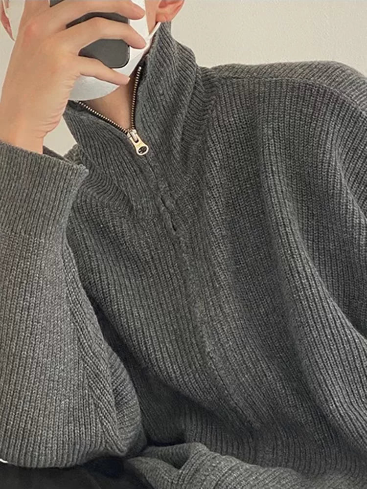 COLN Casual Versatile Zipper Sweater
