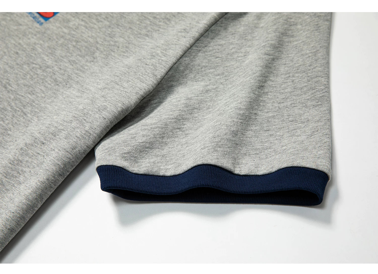 LUCKUP Retro Contrasting Collar Crew Neck Casual Tee