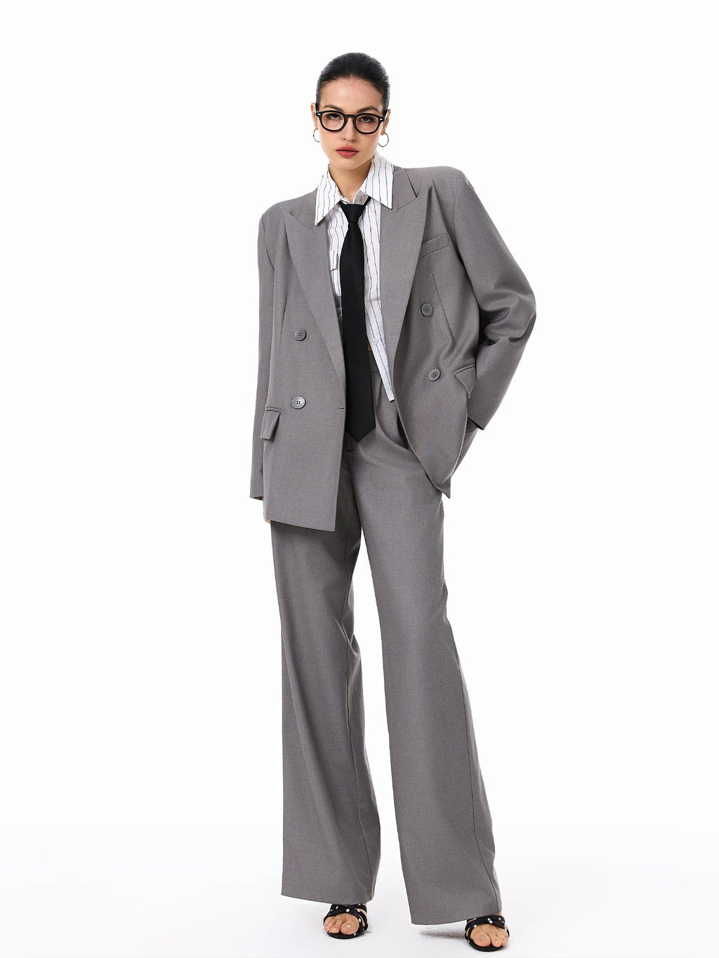 FINDYAWINGS Double-breasted Suit Trousers Suit