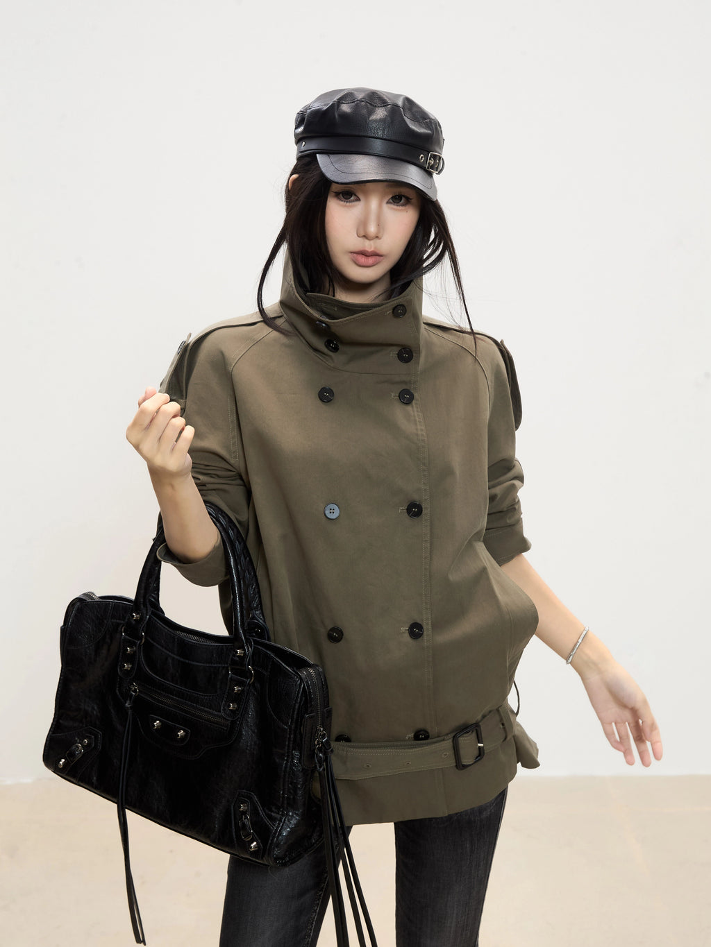 WITHMIN Loose and Thin Casual Versatile Trench Coat
